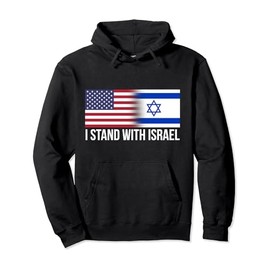 I Stand With Israel USA Israeli Flag Jewish Pullover Hoodie