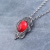 DUNHAO COS Anime Red Crystal Pendant Necklace Amulet Gift for