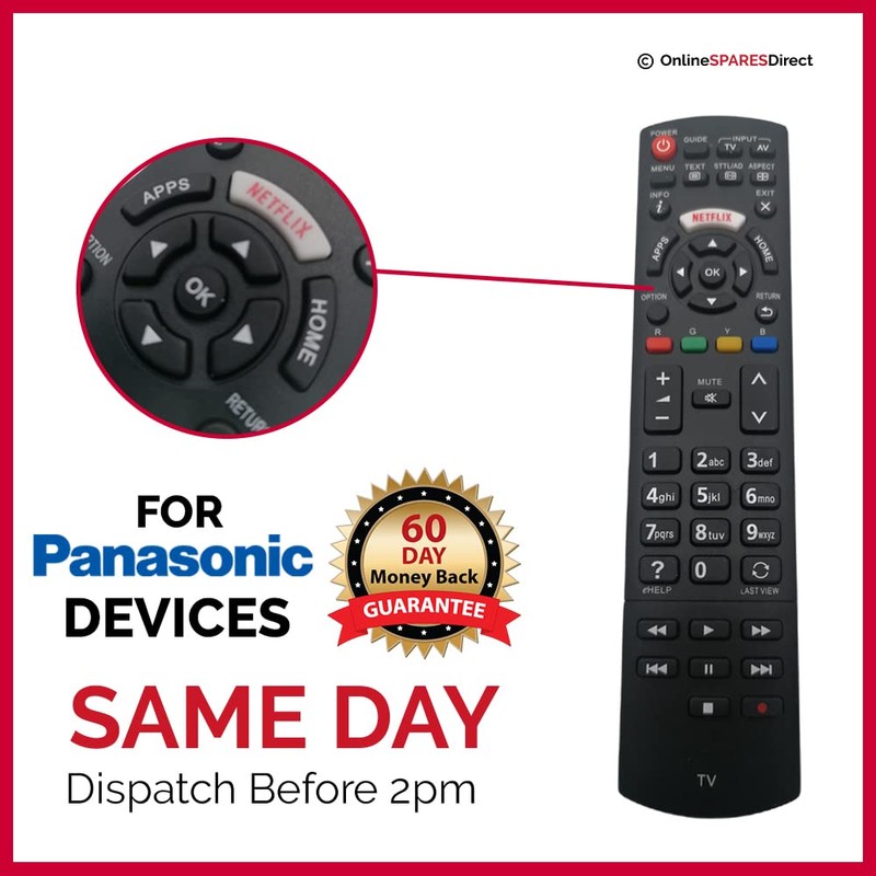 Replacement Panasonic Remote Control For TX-49DS500B DS500B Full HD Smart