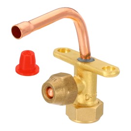 PATIKIL Air Conditioner Stop Valve, Fit for 1/4" OD Copper Tube Size Elbow 90 Degree 3 Way Angle Stop Service Valve Fitting for Mini Split AC Refrigeration