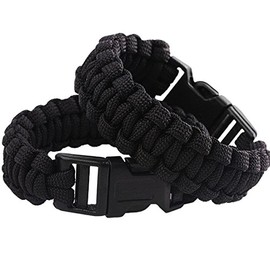 Nasogod Survival Paracord Bracelet Outdoor Wraps Emergency 350 Parachute Bracelet 9inch Pack of 2, 9 Inch, Polyester, no gemstone