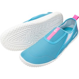 CRESSI Unisex Adult Kiwi Shoes, Ideal for Water Sports and Walks in Wet Environments, by the Sea and on the Beach, Light Blue/Pink White Sole, 43