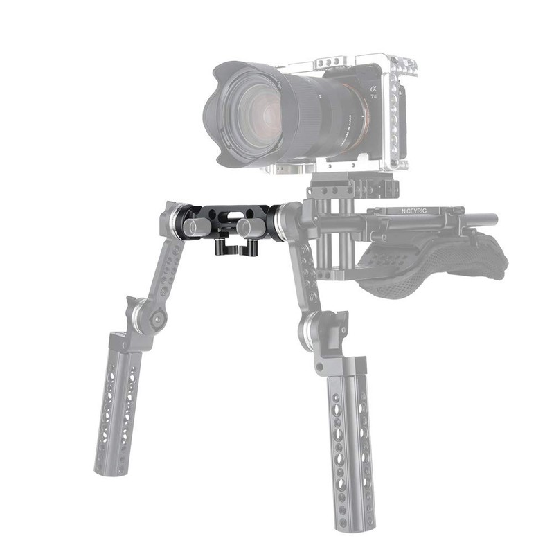 NICEYRIG 15mm Dual Rod Clamp with Rosette for ARRI Standard(M6