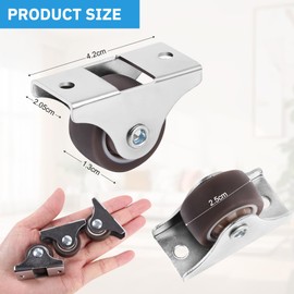 Flintronic Pack of 8 Swivel Castors 25 mm, Small Wheel Castors Rubber Castors, Furniture Castors, Heavy Duty Castors, Swivel Castors for Indoor and Outdoor Use, for Furniture, Appliances & Equipment