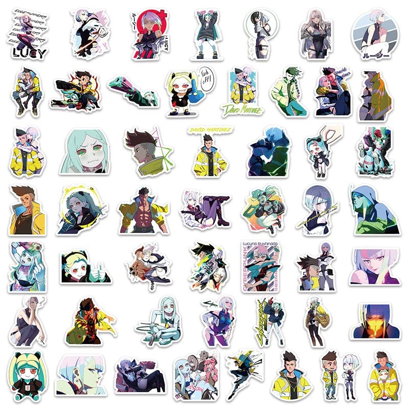 Cyberpunk: Edgerunners 50 Pcs Sticker Waterproof Graffiti Sticker Anime Figure