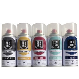 Zeniro Permanent Aerosol Fabric Dye 5 Can Set