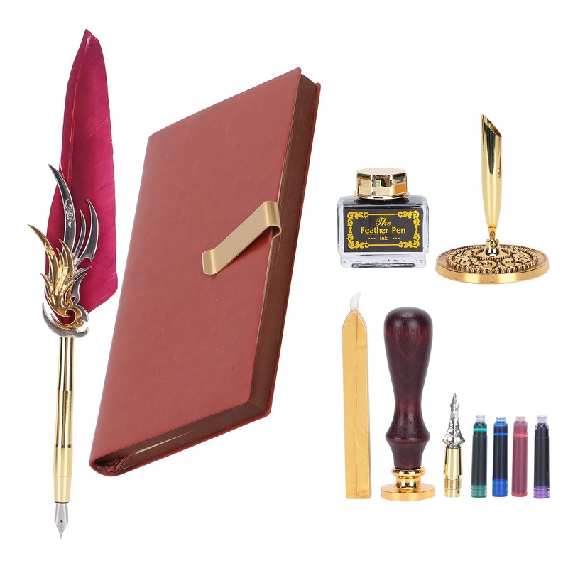 Dip Calligraphy Pen Set Feather Ink Sac Fountain Pen Gift