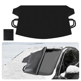Kingfun windshield cover for ice and snow - windshield frost cover for Most Cars, SUVs, Trucks - Ice, Frost, Wind car windshield Snow cover, Best Winter Gifts Car Accessories - X-Large (73.5" x 42.5")