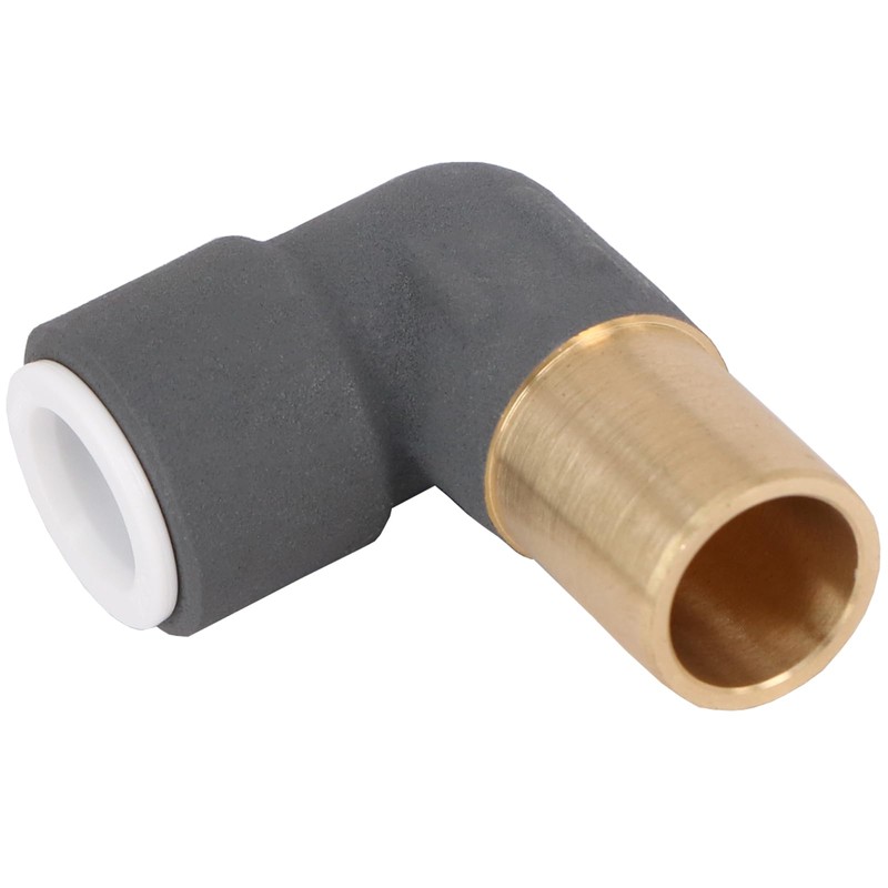 SPARES2GO 15mm x 10mm Push Fit Radiator Valve Anthracite Reducing