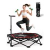 FitNexus 42" Foldable Mini Trampoline- 450lb Capacity Fitness Rebounder w/3-Level