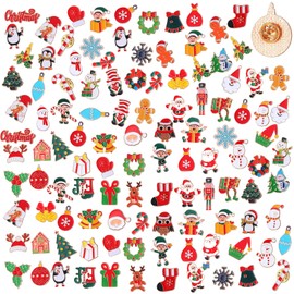 Ceenna 200 Pcs Christmas Pins Bulk Christmas Enamel Pins Snowflake Christmas Lapel Pins Snowman Santa Pins Xmas Brooches Cute Pins for Backpacks Mixed Enamel Pins for Hats Christmas Gift