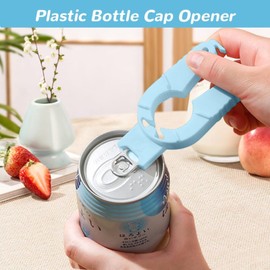 Plastic Bottle Cap and Jar Opener, 2024 Upgraded Arthritis Aid Tool, Easy Ring Pull Can Opener, Suitable for Weak Hands, Seniors, Rheumatoid Arthritis, Ergonomic Lid Seal Opener (Blue 1PCS)