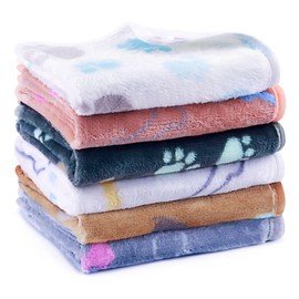 YedsIntu 6 Pcs Washable Guinea Pig Blankets Absorbent Small Animal Fleece Bedding Cage Liners Reusable Pet Pee Pad Sleep Mat Pad Cover for Hamster Ferret Rabbit Chinchilla Hedgehog (Grey, 16" x 24")