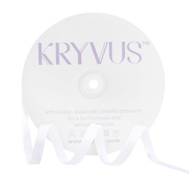 Kryvus White Ribbon, Grosgrain Ribbon 3/8 Inch x Continuous 100 Yards, White Grosgrain Ribbon for Crafts, Gift Wrapping, Hair Accessories, Wedding Decor, Sewing and Bow Making