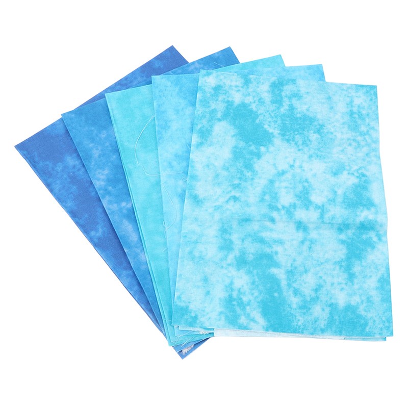 5Pcs Cotton Quilting Fabric Smudge Dyed 19.7in Long 17.7in Wide