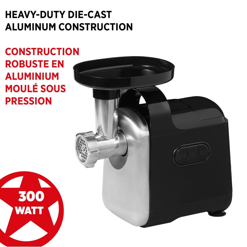 Starfrit Electric Meat Grinder - Two Stainless Steel Grinding Plates