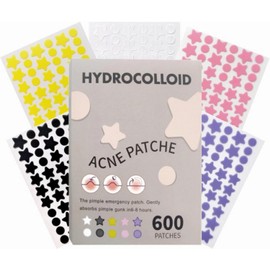 Parches Para Acne, Pimple Patch Hidrocoloide Con Estrellas Para Granos, 600 Piezas En 5 Colores, Ideal Para Mujeres, Reduce Enrojecimiento Y Absorbe Secreciones De Forma Efica
