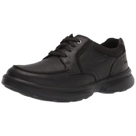 Clarks Men's Bradley Vibe Oxford, Black Tumbled Leather, 11.5 Wide