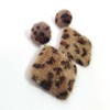 Fashion Jewelry E0580 Animal Leopard Design Brown Faux Fur Rhombus