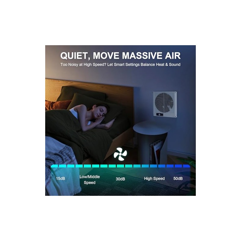 8" Room to Room Fan with Remote, Reversible Through Wall
