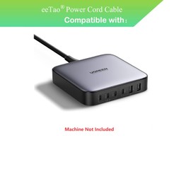 eeTao 3-Prong AC Extra Long Cable Power Cord Charger Compatible with UGREEN CD271 200W USB C Charger, Nexode 6-Port GaN Desktop Charger USB C Charging Station Power Supply