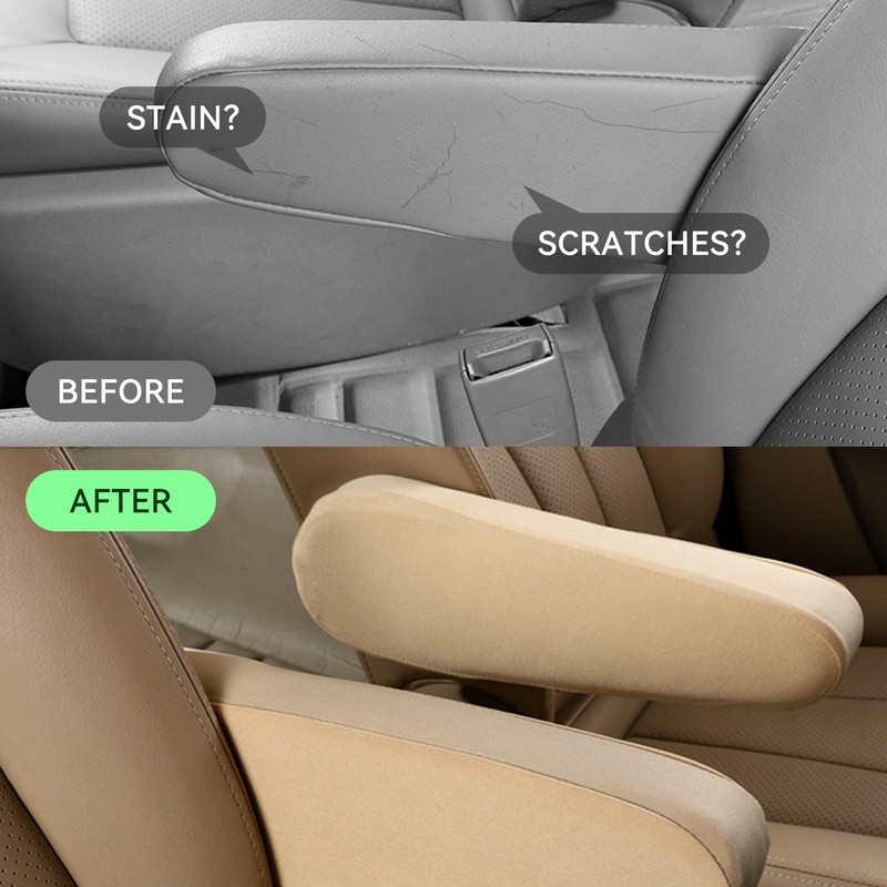 Alieemo 2PCS Car Front Seat Armrest Covers, Elastic Cloth Fabric