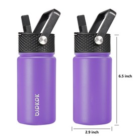 BJPKPK Water Bottle with Straw Lid, 15 oz Insulated Water Bottle, Stainless Steel Metal Water Bottles, Reusable Leak Proof BPA Free Thermos, Flask, Cups, Macaron-Modena