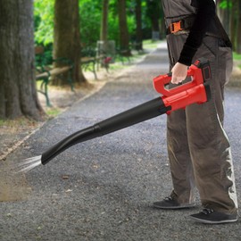 21V Electric Cordless Leaf Blower, Battery Powered Leaf Blower with Battery, Charger & 2 Section Tubes, 6-Speed Dial Control Leaf Blowers for Lawn Care, Snow, Debris, Dust