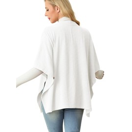 Cutebird Women's Shawls and Cardigan Open Front Poncho Cape Autumn and winter all-match Wraps(White,X-Large)