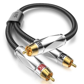 EMK RCA Y Splitter Cable, 1 Male to 2 Male Subwoofer Splitter Cable, RCA Y Cable, Heavy Duty Gold-Plated Subwoofer Splitter for Subwoofer, Home Cinema (3 Metres)