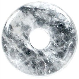 Rock Crystal Pendant for Necklaces and Leather Donut 40 MM