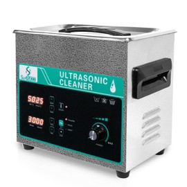 SupRUCCI Ultrasonic Cleaner 3L with Adjustable Power & Sweep, 120W Ultra Sonic Cleaning Machine, Digital Timer and Heater, Heavy-Duty Parts Cleaner for Industrial, Motorcycle, and Hardware Tools