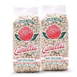 Camellia Brand Dried Navy (Pea) Beans, 1 Pound (Pack of 2) – Premium White Beans for Southern-Style Baked Beans, Soups, Stews, and Healthy Vegetarian Meals – Non-GMO, Gluten-Free