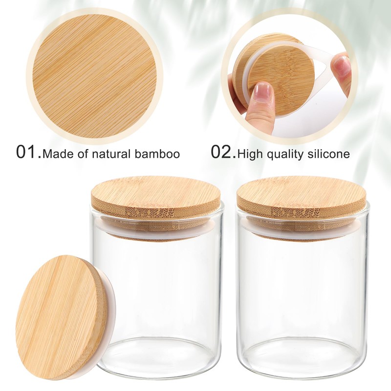 36 Pack Yogurt Jar Lids Set Reusable Bamboo Wooden Round