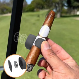 nohlerlife Golf Cart Accessories, Silicone Magnetic Stogie Holder, Compact Cigar Stand, Sleek & Convenient Hook for Golfing, Grilling, Travel, Indoors and Outdoors Use (Black+Black)