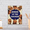 Beware Chicken Funny Theme Retro style metal tin sign/plaque (10"
