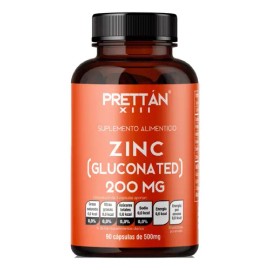 Gluconato De Zinc 200mg Suplemento 90 Caps Prettan