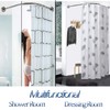 Stretchable Corner Shower Curtain Rod - Drill Free Install 304