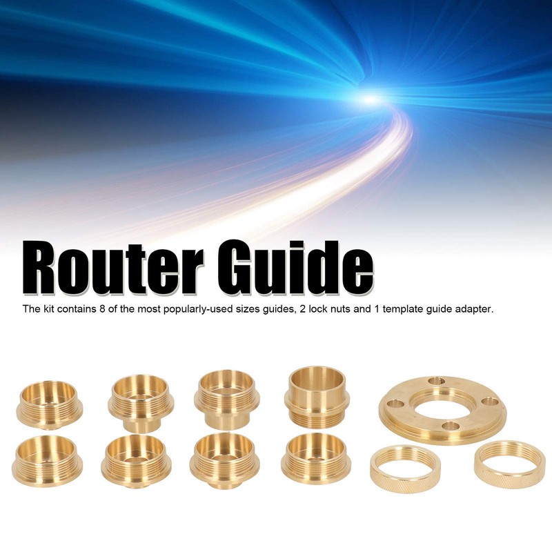 Router Guide Kit, 11-Piece Set Brass Router Template Guide Kit,