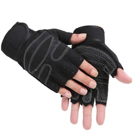KING BISON Training Muscle Training Gloves, Unisex, Breathable, Wrist Protection, Fishing, Climbing Trekking, Honeycomb Anti-slip, Medium (Black)