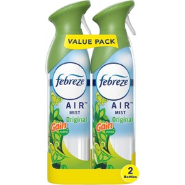 Febreze Air Mist Air Freshener Spray, Odor-Fighting Room Spray, Air Fresheners for Home and Bathroom and Kitchen, Aerosol Can, Gain Original Scent, 8.8oz, 2 Count