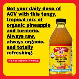 Bragg Organic Apple Cider Vinegar Pineapple Turmeric – USDA Certified Organic – All Natural Ingredients