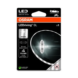 OSRAM LEDriving SL, ≜ C5W (31 mm), White 6000K, Blister (1 lamp), LED Retrofit, offroad use only
