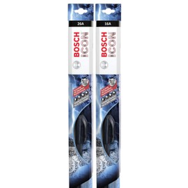 BOSCH 26A16A ICON Beam Wiper Blades - Driver and Passenger Side - Set of 2 Blades (26A & 16A)