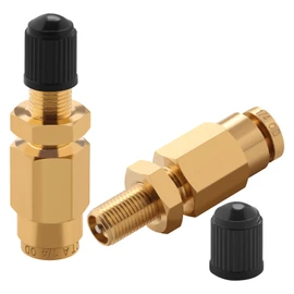 Cheemuii 1/4" Inflation Schrader Valve with Push to Connect for 1/4" OD Air Line Tubing and Air Spring Suspension for Semi Truck Trailer Tractor