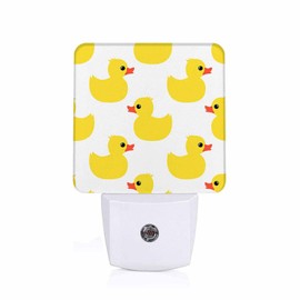 Chrobak LED Night Light,Yellow Rubber Duck Cute Pattern LED Night Light Plug into Wall with Dusk to Dawn Light Sensor White Energy Efficient Nightlight for Bedroom Bathroom Hallway Living Room Kitchen