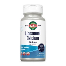 KAL Liposomal Calcium 500 mg, High Absorption Calcium Supplement, Essential Calcium Support, Vegan, Gluten Free, No Soy, 30 Servings, 90 VegCaps