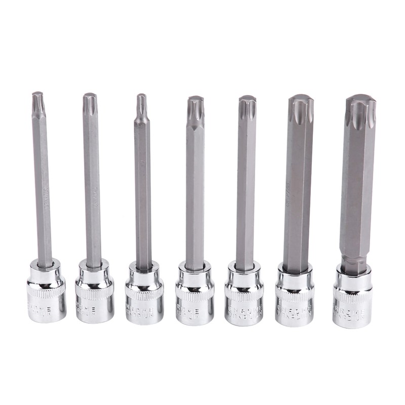7Pcs 3/8inch Drive Extra Long Torx Star Bit Socket Set