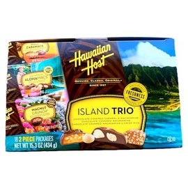 Hawaiian Host Island Trio Gift Pack 18 Count Chocolate and Macadamia
