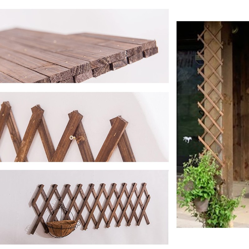 2Pack Expandable Wooden Lattice Wall,Plant Garden Trellis for Climbing Plants